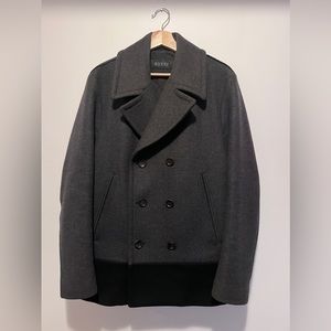 Gucci double breasted grey peacoat size M